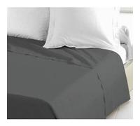 LOVELY HOME Drap Plat 100% coton 240x300 cm gris foncé