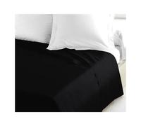 LOVELY HOME Drap Plat 100% coton 240x300 cm noir