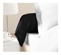 Lovely Home Taies de traversin 100% coton 85 x 185 cm Noir Lot de 2