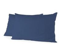 Lovely Home Lot de 2 taies de traversin 85 x 185 cm 100% coton Bleu