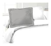 Lot de 2 Taies d'Oreillers 100% coton 50x70 cm gris clair