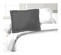 Lovely Home – Lot de 2 taies d'oreiller 100% coton 50 x 70 cm – Gris foncé