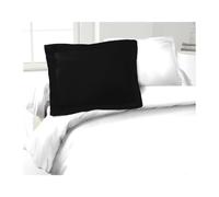 Lovely Home Taies d'oreiller Lot de 2 100% coton 50 x 70 cm Noir