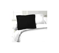 LOVELY HOME Lot de 2 Taies d'Oreillers 100% coton 50x70 cm noir