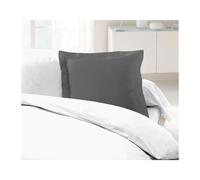 Lovely Home Taies d'oreillers Lot de 2 100% coton 63x63 cm Gris foncé