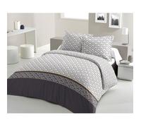 LOVELY HOME Parure de couette Coton RAINBOW - Gris - 240x260 cm