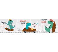 Lovely Kids bordure autocollante pour chambre d'enfant Cool Dino vert marron gris blanc 5,00 m x 0,155 m