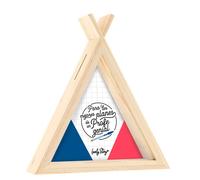 LOVELY STORY - Hucha Tipi Tirelire en Bois pour Enseignant, Dimensions : 18.5 x鑪16.5 x 5 cm