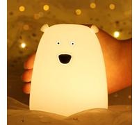 LOVERUIS Veilleuse Enfant, Ours Veilleuse Bébé Lampe de Chevet, Contrôle Tactile 7 Couleurs Veilleuse Kawaii, Veilleuse Enfant Rechargeable Cadeau Bebe Fille