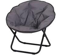 Outsunny Loveuse fauteuil rond de jardin fauteuil lune papasan pliable grand confort 80L x 80l x 75H cm grand coussin fourni oxford gris aosom france
