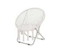 Outsunny Loveuse Fauteuil Rond de Jardin Fauteuil Lune papasan Pliable Grand Confort macramé Coton Polyester Beige
