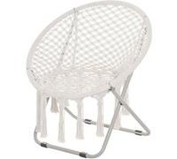 Loveuse fauteuil rond de jardin fauteuil lune papasan pliable grand confort macramé coton polyester beige Beige G