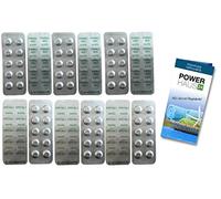 Lovibond Lot de 120 comprimés de test - 60 pastilles de phénol rouge (pH) et 60 DPD1 (chlore) pour testeur d'eau (Rapid, correspondance des couleurs) 6 bandes de 10 comprimés avec fible d'entretien Powerhaus24