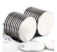 LOVIMAG Strong Neodymium Disc Magnets with Double-Sided Adhesive Powerful Rare Earth Magnets, Perfect for Fridge, DIY, Building, Scientific, Craft, and Office, 1.26 inch x 0.08 inch - Pack of 20