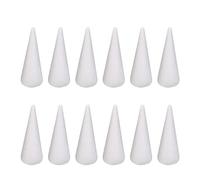 LOVIVER 12 pièces cônes en mousse pour l'artisanat projet d'arbre de Noël cônes en polystyrène pour fête, festival, activités en classe, mariage, 15 cm