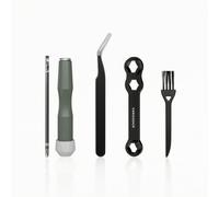 LOVIVER 4 Pièces Kit Entretien Moulinet Pêche Outil Réparation Accessoire Réglage avec Boîtier Compact Couvercle Clair Pince Antistatique ESD Tournevis Adapté à Pêche en Rivière Déplacement