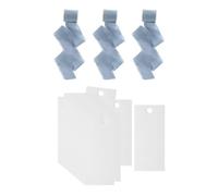 LOVIVER 50 Marque-Places Vierges pour Mariage, Étiquettes de Table Vierges avec 3 Rouleaux de Ruban pour Dîner, Étiquettes Cadeaux et Banquet, Bleu