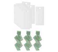 LOVIVER 50 Marque-Places Vierges pour Mariage, Étiquettes de Table Vierges avec 3 Rouleaux de Ruban pour Dîner, Étiquettes Cadeaux et Banquet, Vert