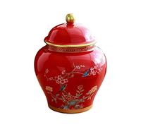 LOVIVER Ancien Pot de Gingembre en Porcelaine de Style Chinois Vase à Fleurs en Céramique Décoratif Traditionnel Boîte à Thé Pièce Maîtresse de Table pour Orn