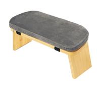 LOVIVER Banc de Méditation Siège Tabouret Agenouilloir à Genoux Bambou et Acier Surface Textile Douce au Toucher Structure Bois Anglée Adapté à Méditation, Gris, 30 Sans Sac
