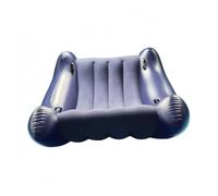 LOVIVER Canapé Gonflable Enfant Fauteuil Lounge Chaise Longue Structure en PVC avec Cloisons d'air et Valves Externes Assise et Dossier Côtelés Poignées, 106 106 116, Gris Bleu