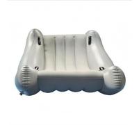 LOVIVER Canapé Gonflable Enfant Fauteuil Lounge Chaise Longue Structure en PVC avec Cloisons d'air et Valves Externes Assise et Dossier Côtelés Poignées, 106 106 116, Blanc Cassé