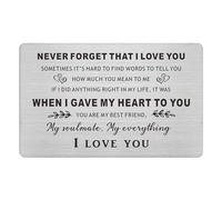 LOVIVER Carte Portefeuille Gravée Carte Message Métal Carte Amour Souvenir Cadeau Romantique En Alliage Convient pour Anniversaire Saint-valentin Noël Demande, StyleC