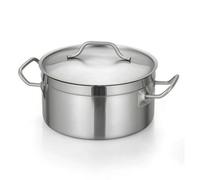 LOVIVER Casserole Inox Casserole Marmite Poêlon Récipient en Acier Inoxydable Brossé Résiste à la Couvercle Métal Ajusté Transport Sûr Grâce aux Poignées Adaptée à la Table et Cuisine en, 18 Cm