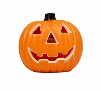 LOVIVER Citrouille d'halloween Citrouille de Table Lanterne Citrouille Ajourée Sculpture de Visage Plastique Orange Résistant aux Chocs Adaptée aux Buffets de Fête Entrées Décors d'automne 20x16x20cm