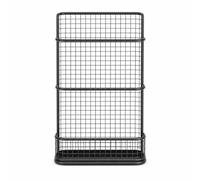 LOVIVER Étagère Murale Grillagée Accès Facile | Vertical, Étagère Murale En Fil Métallique, Organiteur Grille Métallique, pr Garage, Entrée, Noir, Grand