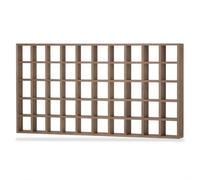 LOVIVER Étagère Murale Grille Bois Présentoir Organiseur Meuble de Rangement Paulownia Robuste Finition Rustique Grille Multi Compartiments Adaptée à