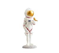 LOVIVER Figurine D'astronaute Décoratif | Stable, Figurine en Résine, Moderne, Statute Socle Piédestal, pr Étagère, Bureau, Collectionneurs, Or