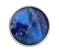 LOVIVER Hygromètre Mural Baromètre Thermomètre Analogique 3 en 1 avec Cadran Compact et Aiguille Précise Matériau Métal et Plastique Adapté à la Maison Bureau Atelier, Bleu