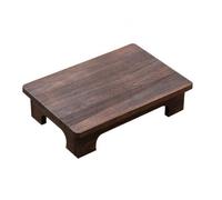 LOVIVER Meuble Table Basse en Bois Massif Finition Grain Apparent Style Japonais pour Ambiance Paisible pour Rangement Livres Service Thé Adaptée aux Salons Mornes Lecture, Marron, 40CM