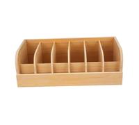 LOVIVER Organiseur de Ceintures en Bois avec 6 Compartiments, boîte de Rangement pour Foulards, Support léger pour Cravates 13,8 x 4,8 Pouces