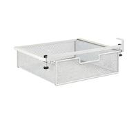 LOVIVER Organiseur de Placard à Suspendre, Tiroir Coulissant Suspendu, Panier de Rangement en Fer, Grande Capacité, Rangement sous Vêtement pour Lit Superposé, Rails de Lit et Armoire, Blanc