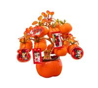 LOVIVER Ornement de Bureau pour Le Nouvel an Chinois 2026, Nouvel an Décorations, Pot en Kaki Feng Shui Simulé, Décoration de Table pour la Fête du Printemps, pour Maison Bureau