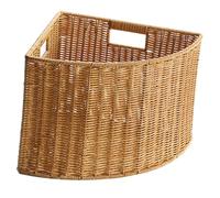 LOVIVER Panier de Rangement d'angle, Boîte de Rangement Triangulaire, Grande Capacité, Organisateur Tissé Robuste à Ouverture Supérieure, Bac Étroit pour Cuisine et Placard, Poignée Latérale