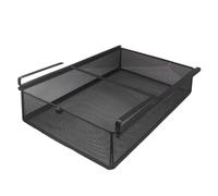 LOVIVER Panier en Fer à Tiroir Coulissant Suspendu, Panier de Rangement Coulissant sous Étagère, Organisateur de Rangement sous Armoire pour Chambre à Coucher/Comptoir/Armoire, Noir, 29*46*9cm