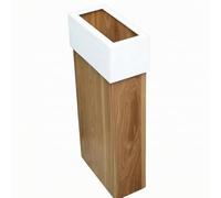 LOVIVER Pbelle en Bois Cvercle à Bascule Hygiénique Pbelle Cvercle à Bascule Moderne Corbeille à Déchs Rectangulaire Étroite, Brun