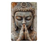 LOVIVER Plaque Murale Bouddha En Métal, Décoration Murale 2D Plate, Panneau à Suspendre, Accessoire pour Cheminée, Intérieur Maison