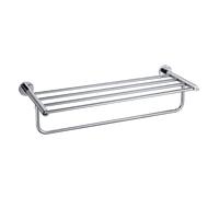 LOVIVER Porte Serviettes Salle de Bain Étagère Rangement Organisateur Support Barre Étagère Murale Métal Inoxydable Finition Chromée Deux Niveaux Antirouille