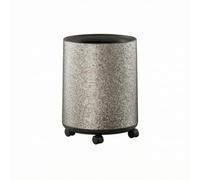 LOVIVER Poubelle Ronde En Plastique Hygiénique, 9L, Cylindrique, Style Motif Givré, Modèle Moyen, Avec Roulettes