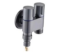 LOVIVER Robinet Machine à Laver Robinet Mural Automatique Arrêt Robinet Universel Raccordement Fileté Acier Inoxydable Poignée Ergonomique Ronde Montage, Style D