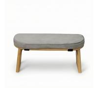 LOVIVER Siège de Méditation Banc Tabouret Coussin Ergonomique Design Courbé pour Posture Droite Bambou Housse en Tissu Velours Lavable Sac à Poignée, Gris Clair