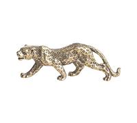 LOVIVER Statues de Léopard Figurine de Panthère Statuette en Laiton Cadeau d'anniversaire Sculpture Animale à Collectionner pour La Maison, Le Bureau, La