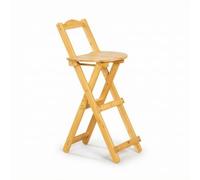 LOVIVER Tabouret de Comptoir Pliant Chaise Tabouret Haut Siège avec Dossier Tabouret de Bar en Bambou Pliable Confortable avec Repose-Pieds Adapté pour, Moyen - 84CM, Original