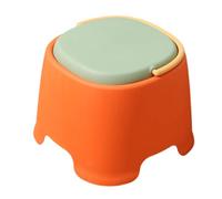 LOVIVER Tabouret Nordique Tabouret Enfant Tabouret Empilable Tabouret Portable Repose-Pieds en Plastique PP avec Poignée Forme Discrète et Empilage Facile, Haut 23.5cm H X 30cm L X 27cm P, Orange