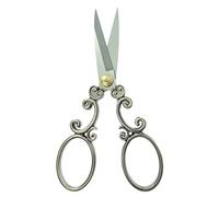 LOVIVER Vintage Scissors pour Coupe Tissus Ciseaux à Fleurs Ciseaux pour Point de Croix Outil de Couture en Acier Inoxydable avec Pointe Fine pour Bo, Gris argenté