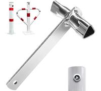LOVLEX Clé triangulaire M12/M10 pour poteaux d'arrêt et systèmes de fermeture, double clé triangulaire en acier galvanisé conforme à la norme DIN 22417, clé universelle de pompiers